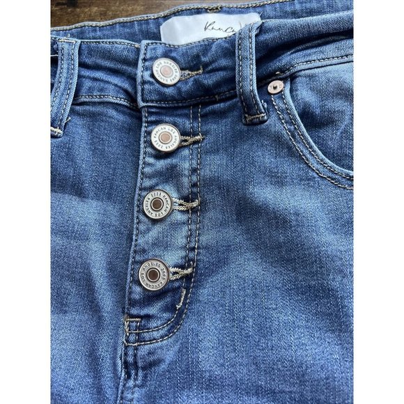 Kancan Brenda Button Front Straight Leg Cropped Jeans - Size 30 - Picture 12 of 12
